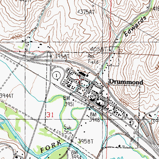 Topographic Map of 11N12W31AACB02 Well, MT