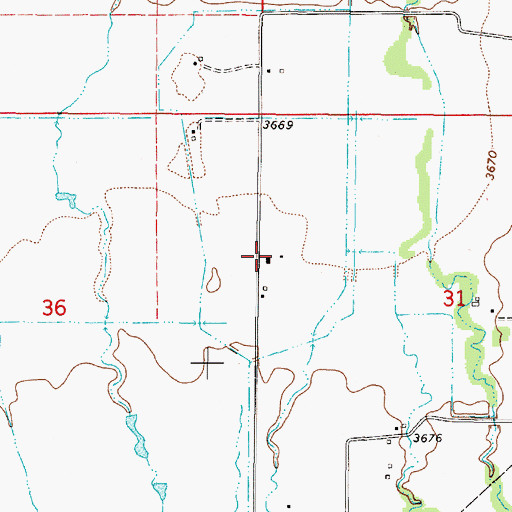 Topographic Map of 11N02W31BBCC01 Well, MT