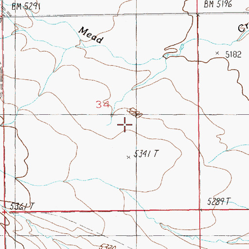 Topographic Map of 11N14E34DCA_01 Well, MT