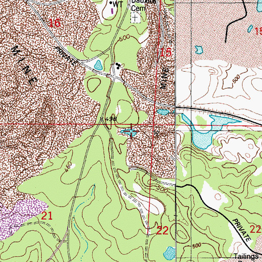 Topographic Map of Maggie Mine, AR
