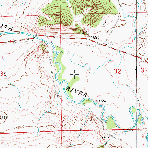 Topographic Map of 11N05E32BC__01 Well, MT