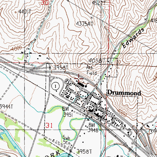 Topographic Map of 11N12W31AACB01 Well, MT