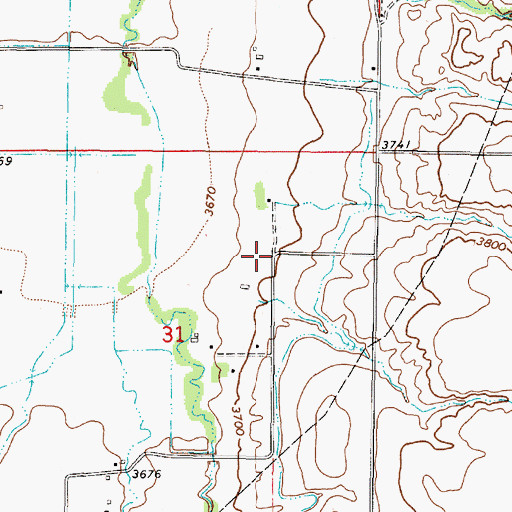 Topographic Map of 11N02W31ACAA01 Well, MT