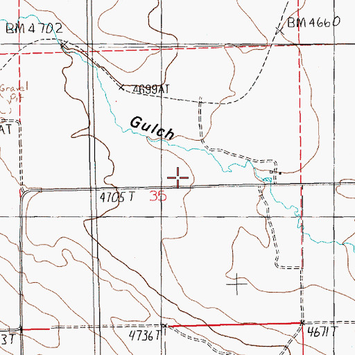 Topographic Map of 11N15E35____01 Well, MT