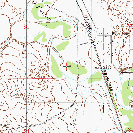 Topographic Map of 11N54E30DDA_01 Well, MT