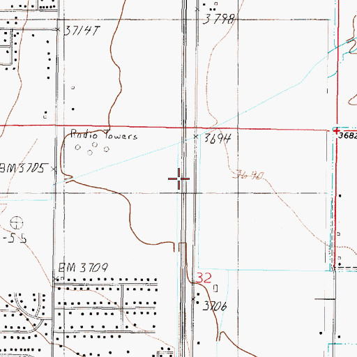 Topographic Map of 11N03W32BAD_01 Well, MT