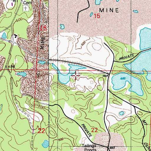 Topographic Map of Mary Mine, AR
