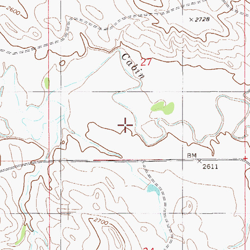 Topographic Map of 11N57E27CD__01 Well, MT