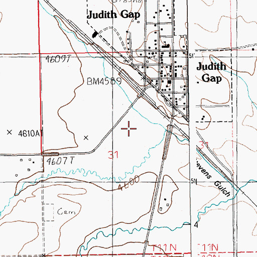 Topographic Map of 11N16E31____01 Well, MT