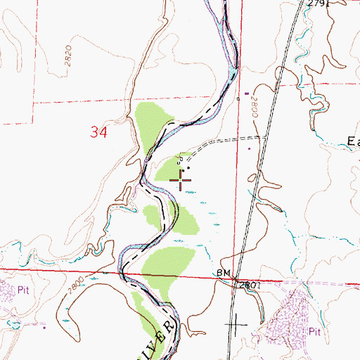 Topographic Map of 11N31E34DAC_01 Well, MT