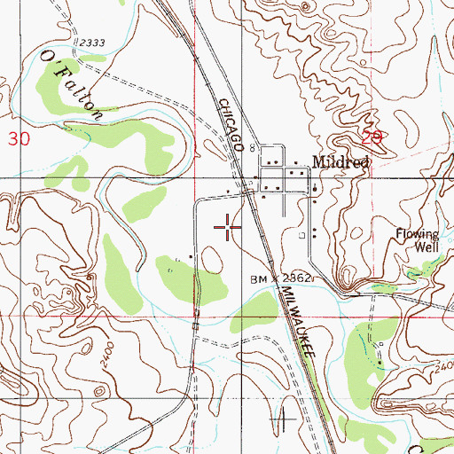 Topographic Map of 11N54E29CBCD01 Well, MT