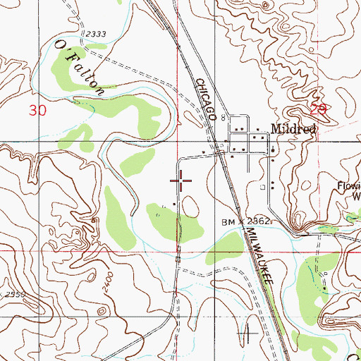 Topographic Map of 11N54E29CBCD01 Well, MT