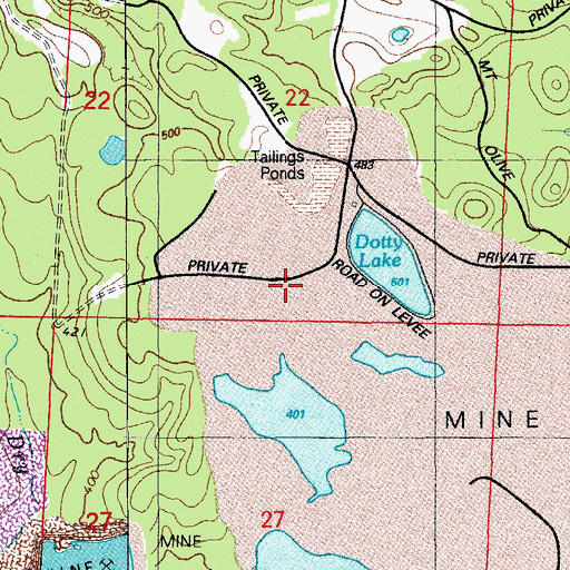 Topographic Map of Middle Maud Mine, AR