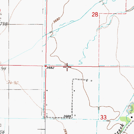 Topographic Map of 11N03W33BBAA03 Well, MT
