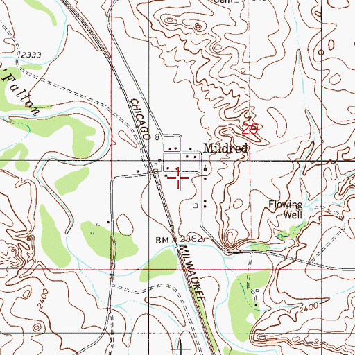 Topographic Map of 11N54E29CACB01 Well, MT
