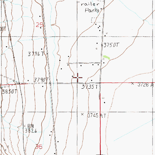 Topographic Map of 11N04W25DDC_01 Well, MT