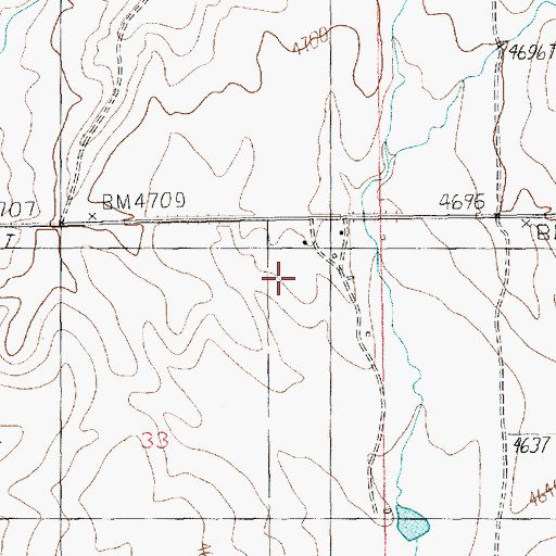 Topographic Map of 11N16E33A___01 Well, MT