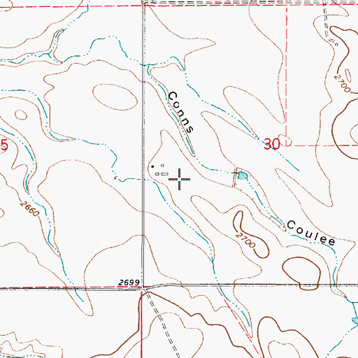 Topographic Map of 11N52E32DBCD01 Well, MT