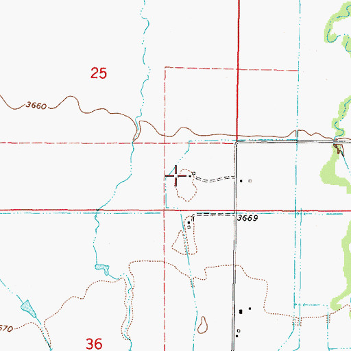 Topographic Map of 11N03W25DDBD01 Well, MT
