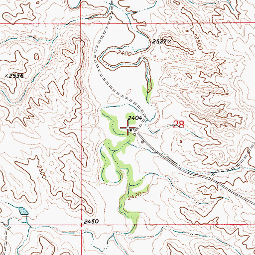 Topographic Map of 11N53E28CABB01 Well, MT