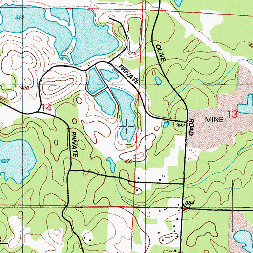 Topographic Map of Mine 14, AR