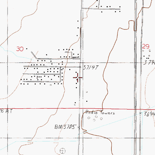 Topographic Map of 11N03W30DAA_01 Well, MT