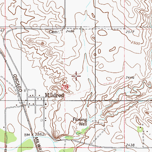 Topographic Map of 11N54E29AC__01 Well, MT