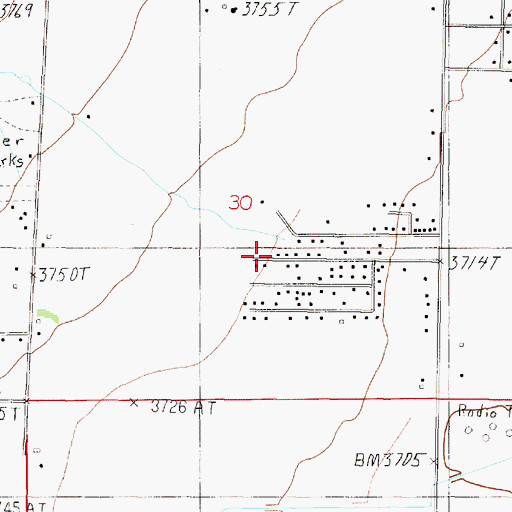 Topographic Map of 11N03W30DBCA01 Well, MT