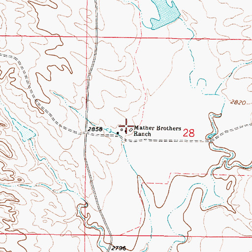 Topographic Map of 11N45E28BCDD01 Well, MT