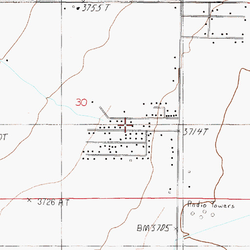 Topographic Map of 11N03W30DCBB01 Well, MT