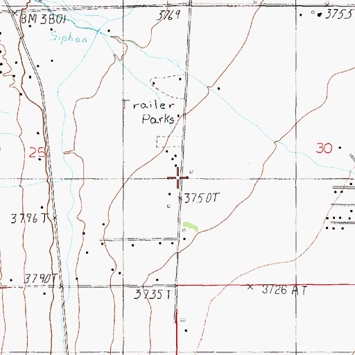 Topographic Map of 11N03W30CBBC01 Well, MT