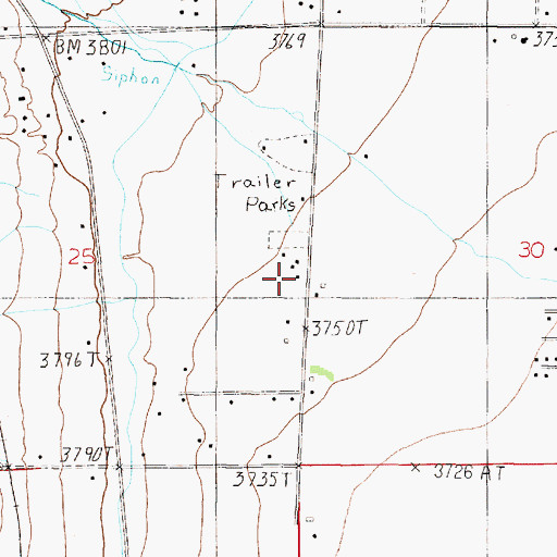 Topographic Map of 11N04W25DAA_01 Well, MT