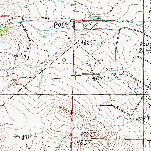 Topographic Map of 11N05W25BCCC01 Well, MT