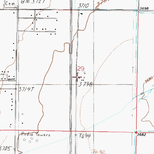 Topographic Map of 11N03W29DBBB01 Well, MT