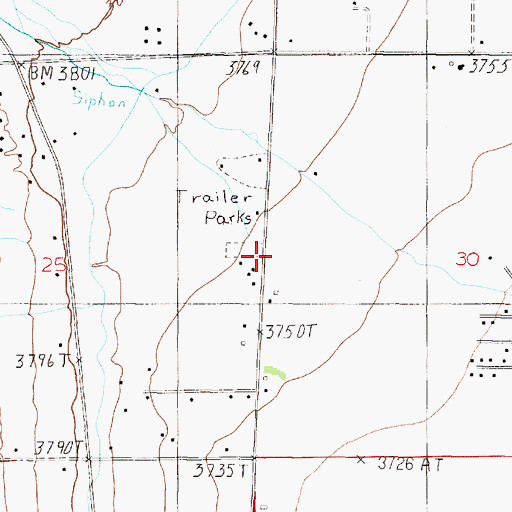 Topographic Map of 11N04W25ADDD01 Well, MT