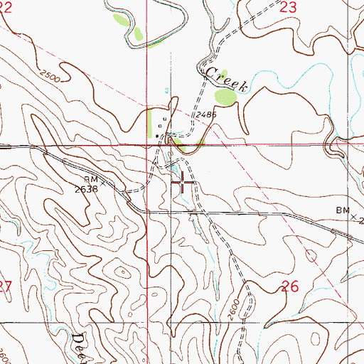 Topographic Map of 11N56E26BB__01 Well, MT