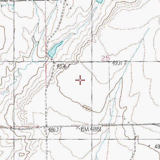 Topographic Map of 11N16E25C___01 Well, MT
