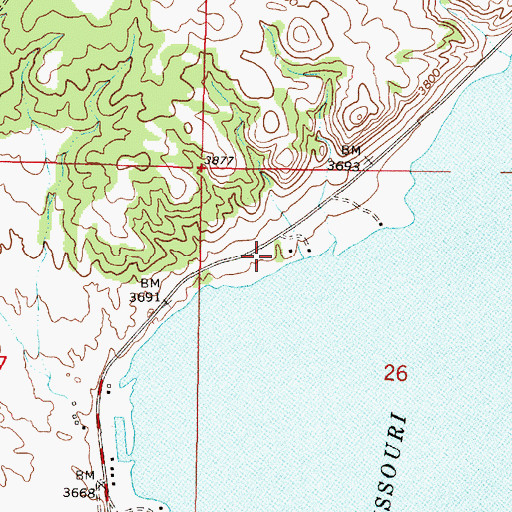 Topographic Map of 11N02W26BBDC01 Well, MT