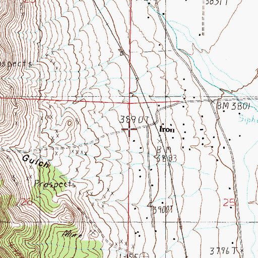 Topographic Map of 11N04W25BBBC01 Well, MT
