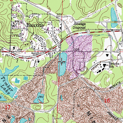 Topographic Map of Poodle Mine, AR