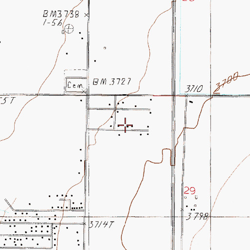 Topographic Map of 11N03W29BBDA01 Well, MT