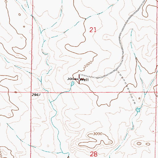 Topographic Map of 11N43E21CD__01 Well, MT
