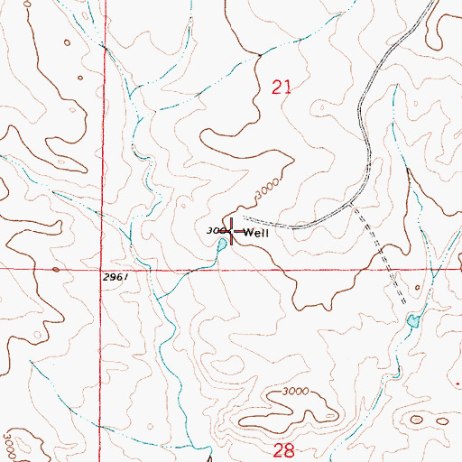 Topographic Map of 11N43E21CDCA01 Well, MT