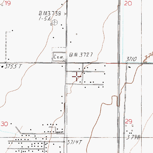 Topographic Map of 11N03W29BBBD01 Well, MT