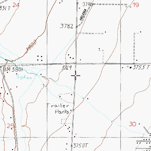 Topographic Map of 11N03W30BBBC01 Well, MT