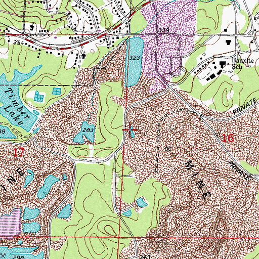 Topographic Map of Pruden Extension Mine, AR