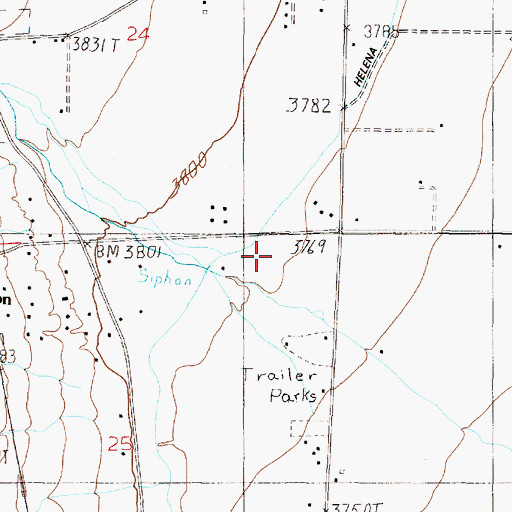Topographic Map of 11N04W25AABD02 Well, MT