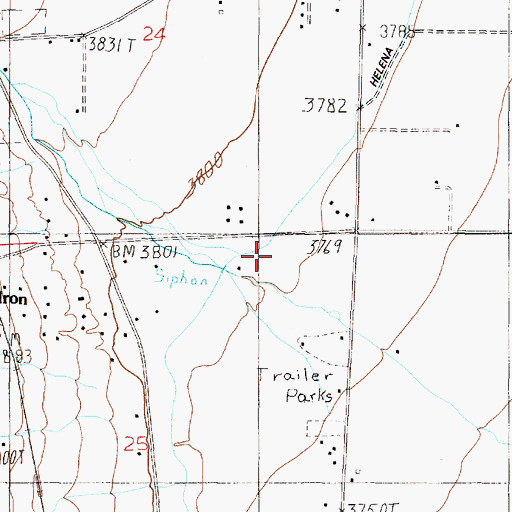 Topographic Map of 11N04W25AABD01 Well, MT