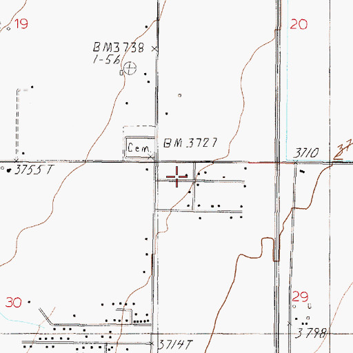 Topographic Map of 11N03W29BBBA01 Well, MT