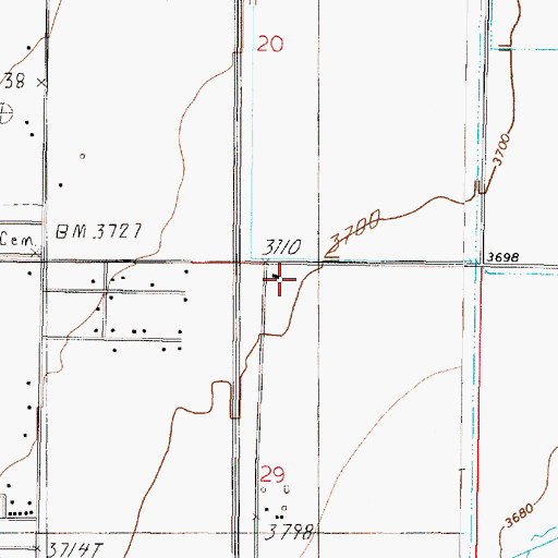 Topographic Map of 11N03W29ABBA01 Well, MT